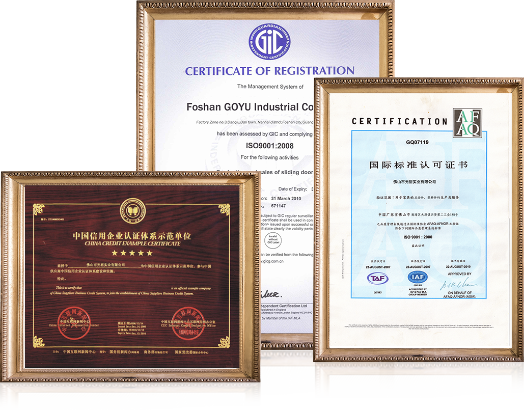 sliding door buffer certificate